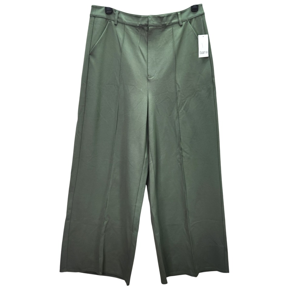 Bar III Pants Size XL Olive Green Wide Leg NWT, Womens